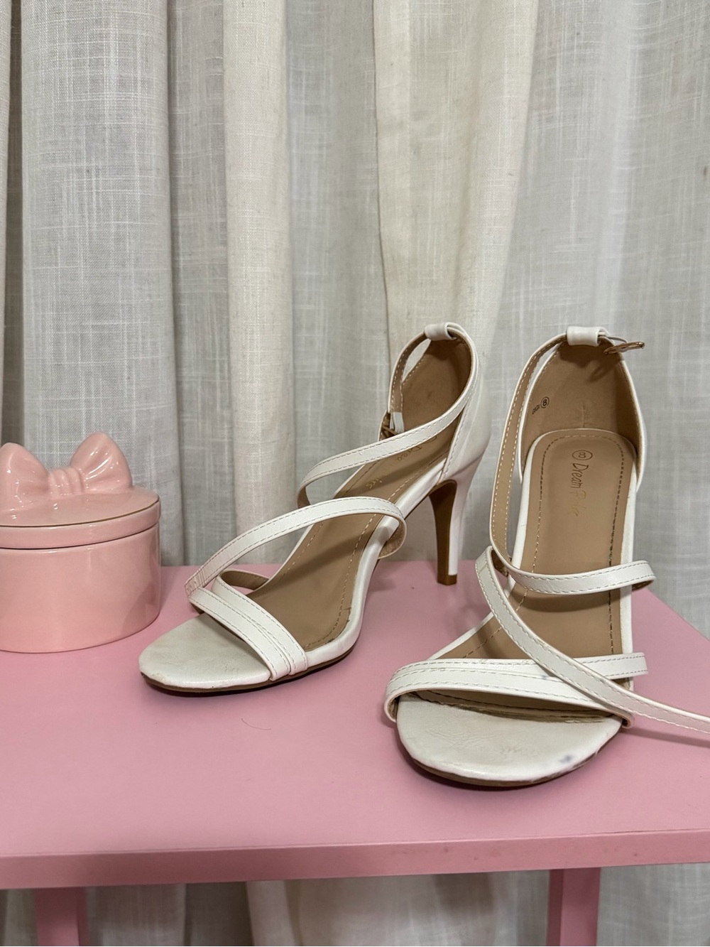 Dream Pairs White Strappy High Heel Sandals